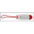 Luggage Tag - Oval - White/Red - 1-1/8" x 3-1/2"